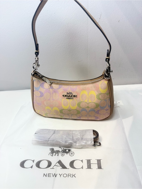 Coach Handbags - COACH Pastel Signature Mini Shoulder Bag - Pink, Yellow, Green, Blue